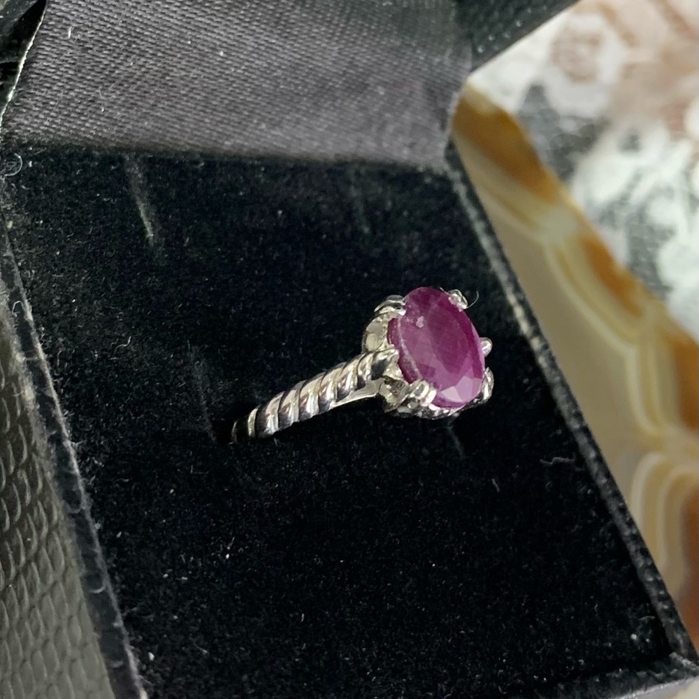 Sterling Silver Ruby Ring Size 6 - image 3